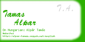 tamas alpar business card