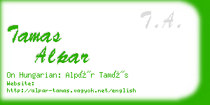 tamas alpar business card